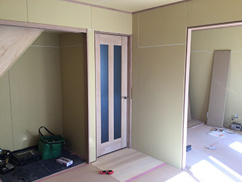 リビング施工中